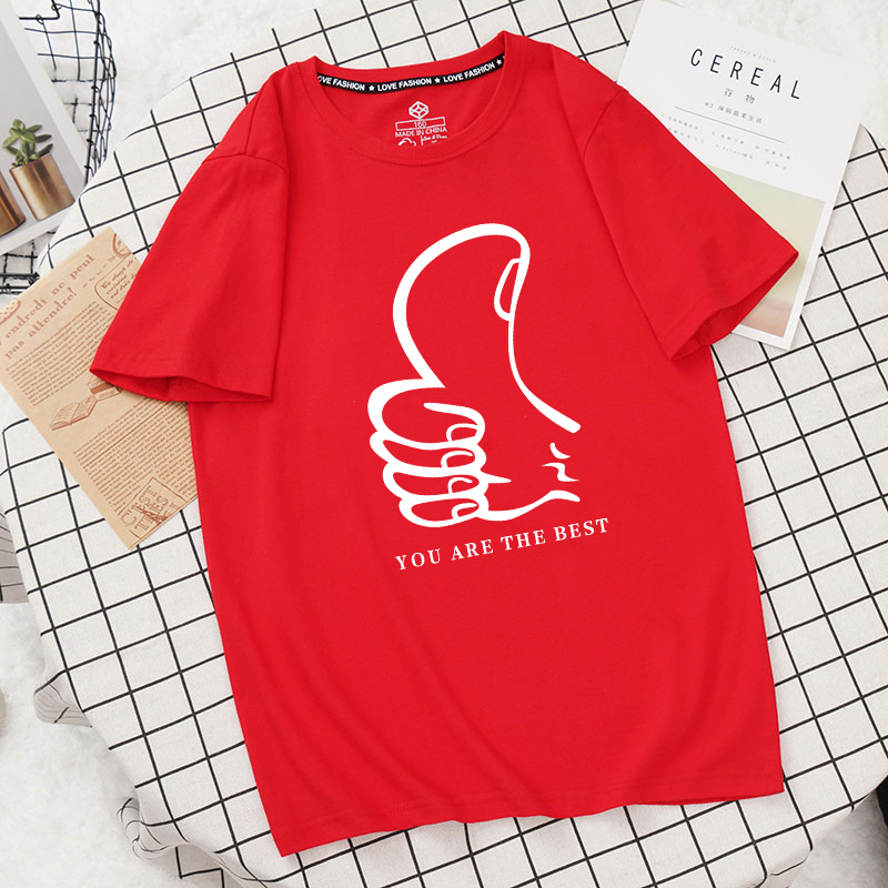 颂曼蒂适合高三学生高考考生穿的衣服女大拇指图案t恤体恤血送考专用