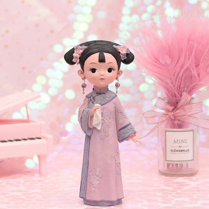 宫廷女孩格格摆件女生日礼物送外国友人闺蜜朋友 格格吉祥【拿手帕】