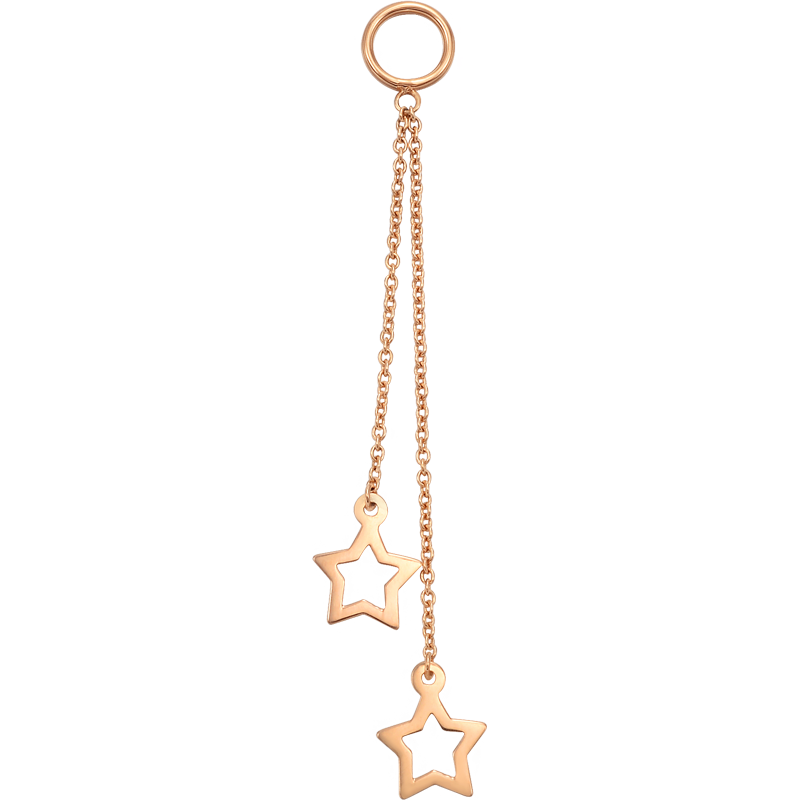 周生生18K玫瑰金耳环配饰Let'sPlay星星单边耳钉耳饰89631H｜价格历史走势&品质设计详解