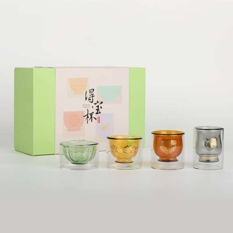 礼司府X陕西历史博物馆 得宝主人杯功夫茶杯套装礼盒装