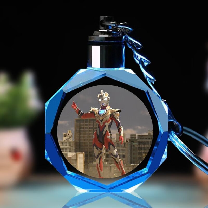 发光吊坠水晶钥匙扣书包挂件迪迦赛罗儿童男孩玩具礼物 泽塔迦马未来2