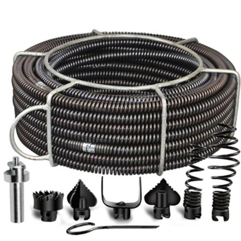 鹤电动疏通器16mm6米9米12米15米家用通下水道工具神器弹簧弹簧钢丝