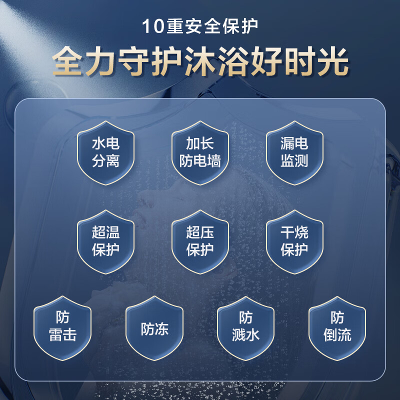万家乐60升小型电热水器 家用储水式 2200W速热 5倍大水量 自动断电控温 专利防电墙D60-H111B(S)