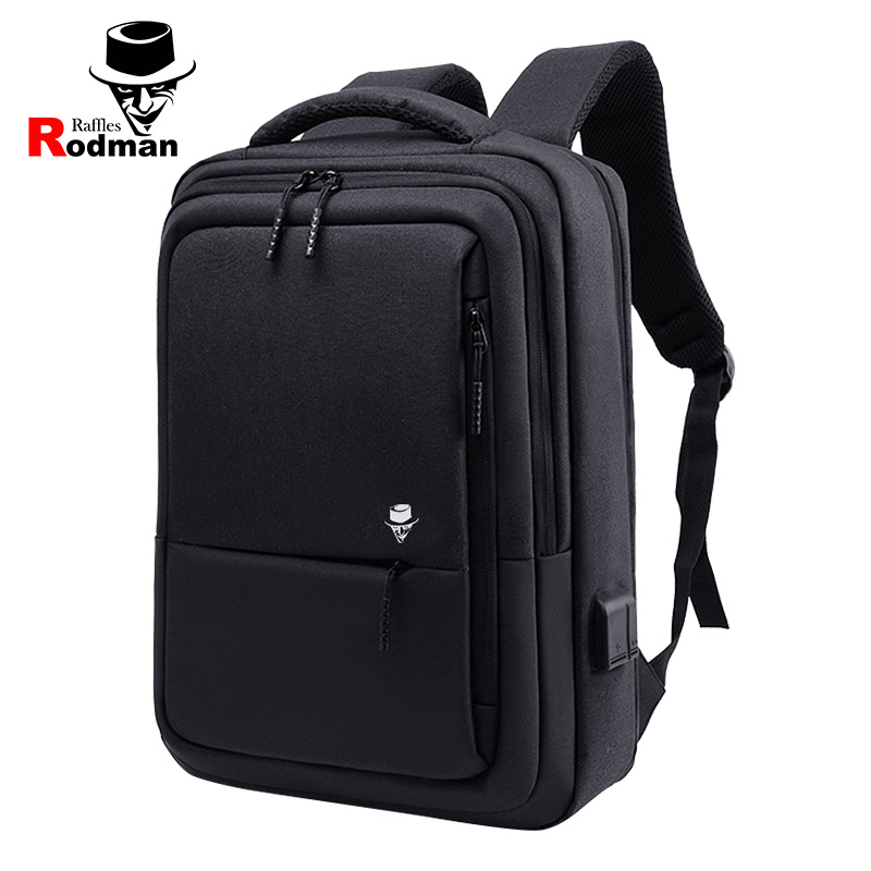 莱弗世 RAFFLES 双肩包私模笔记本电脑包商务男士手提休闲背包设计师款时尚书包13.3-15.6英寸 003黑色