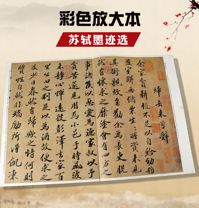 3本 苏轼书法合集 行书洞庭春色赋寒食帖赤壁赋苏东坡墨迹选毛笔字帖