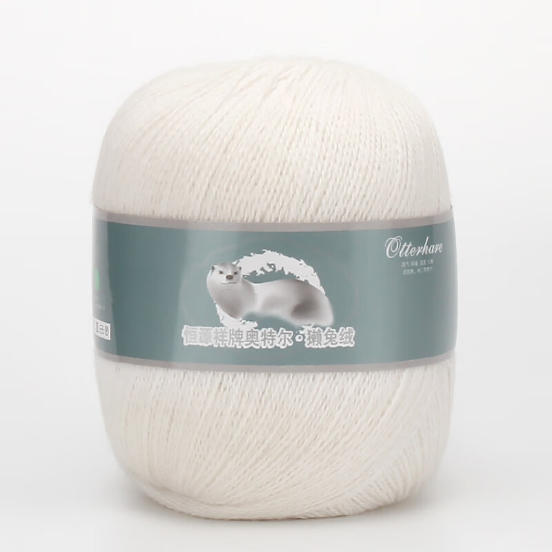 恒源祥手编獭兔绒毛线兔毛绒线婴儿柔软围巾帽子衣服 2/24 a01白色