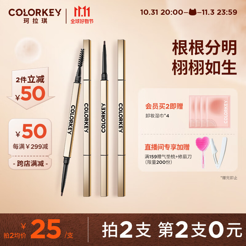 Color Key珂拉琪廓型立体素描眉笔03星岩灰 生日礼物属于什么档次？