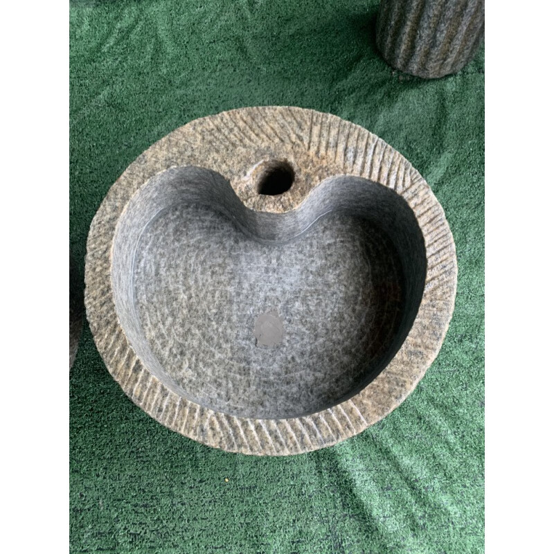 莎庭(sartill)立柱式洗手盆 户外柱盆老石磨水槽石头鱼缸花盆洗手盆古