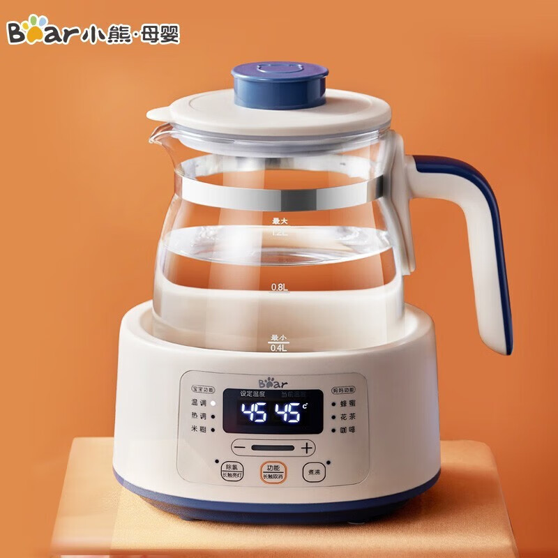 小熊(bear)恒温水壶 调奶器恒温壶婴儿温奶器多功能冲泡奶粉全玻璃热