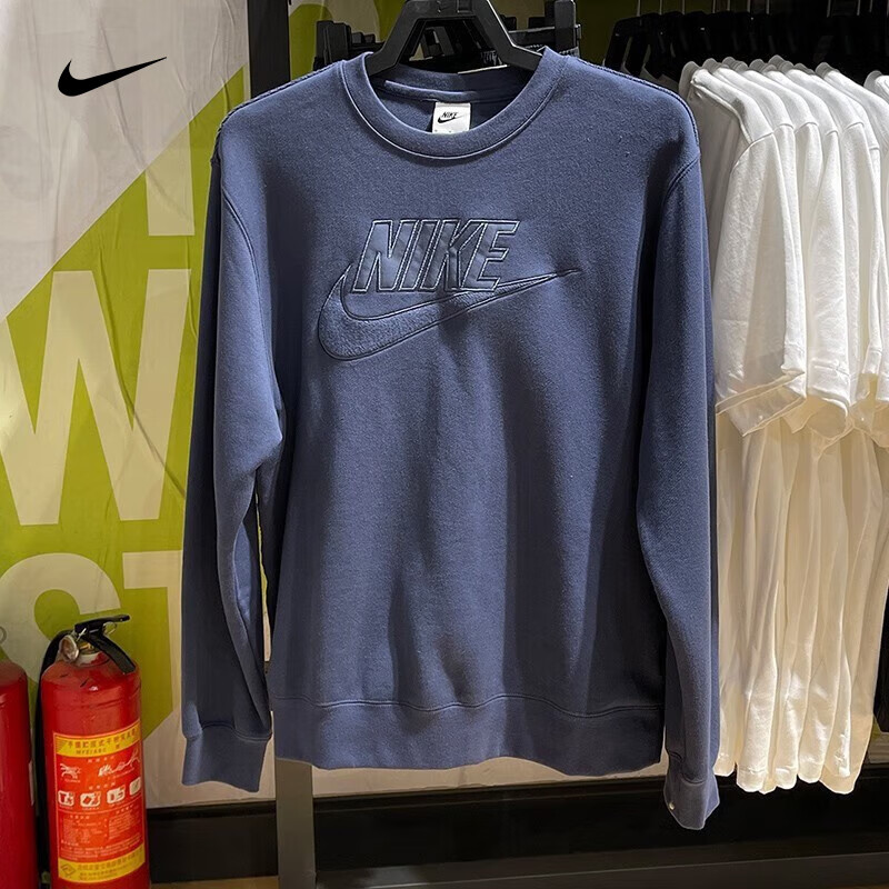 耐克(nike)卫衣男装春季款针织保暖运动服时尚百搭圆领休闲上衣宽松