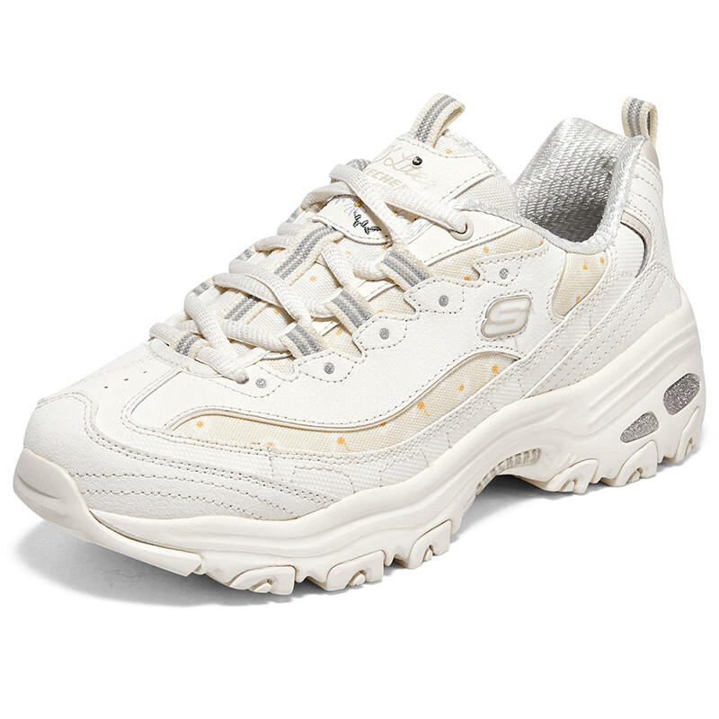 斯凯奇（Skechers）女鞋春夏季2025新款老爹鞋厚底增高熊猫鞋百搭运动鞋轻便休闲鞋 896180-OFWT 36
