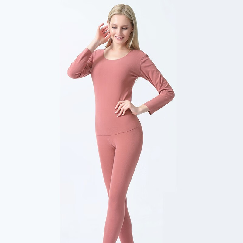 虎迹《杭州直播款》福利款秋冬保暖女两件套套装 豆沙色女款 3XL