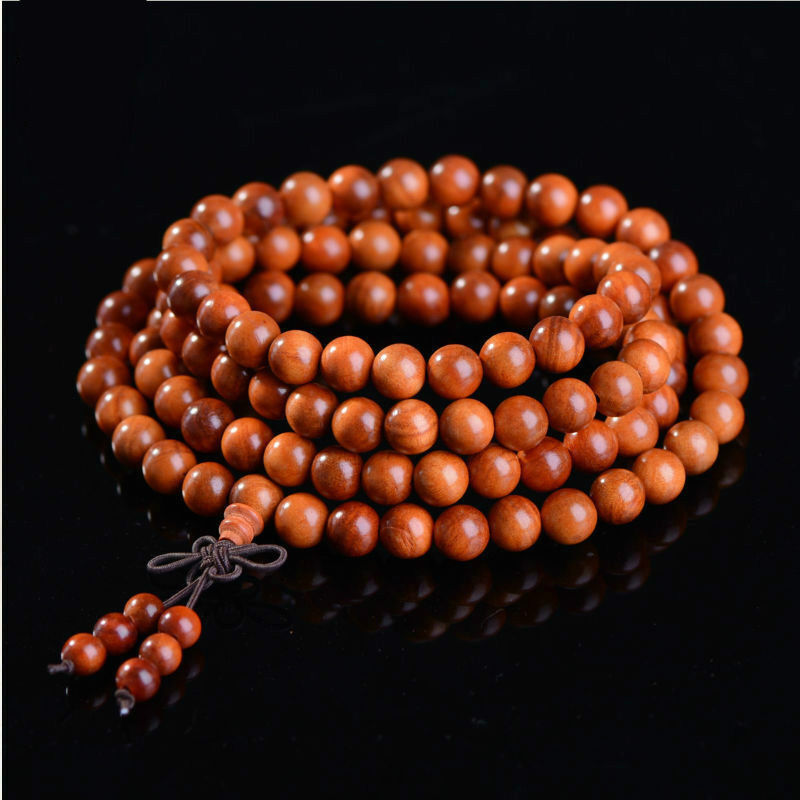 印尼血龙木手串全透光108颗 帝王原木佛珠男女情侣木质手链 8mm*108颗