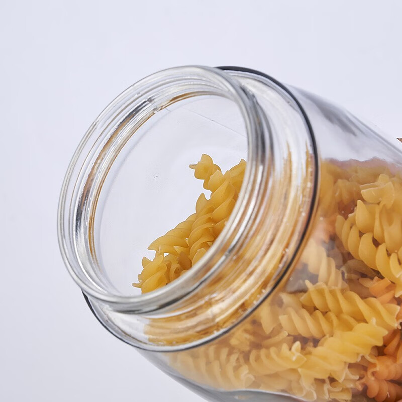 龙士达圆形玻璃密封罐 防潮透明厨房玻璃瓶储物罐 无铅泡菜坛子零食罐 天蓝色750ml