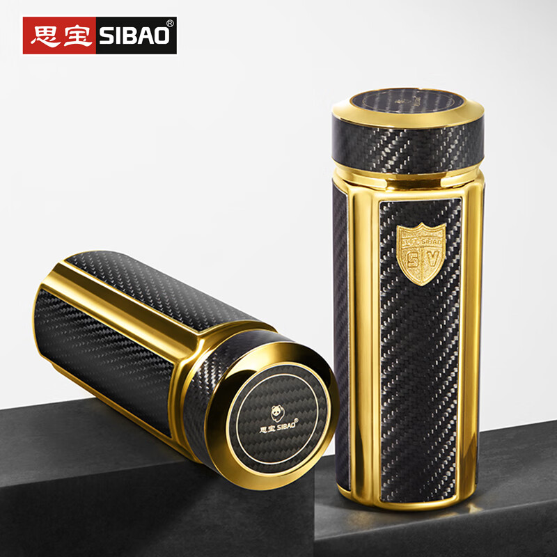 思宝(sibao) 飞天方舟保温杯男女士泡茶水杯不锈钢镀金杯子商务礼品