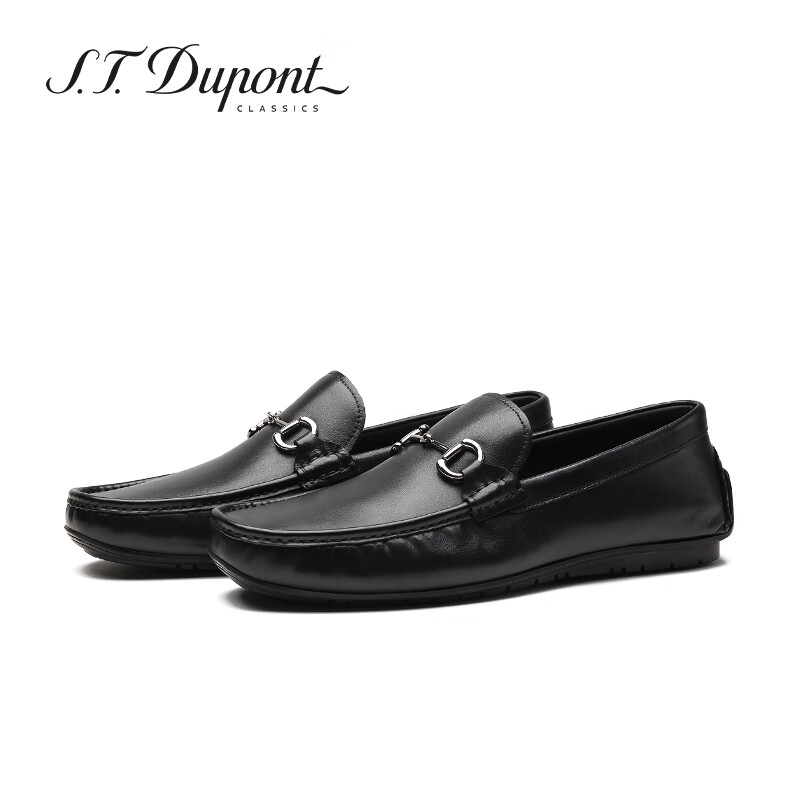 dupont都彭男鞋真皮一脚蹬豆豆鞋皮鞋舒适休闲商务单鞋子男l32290101