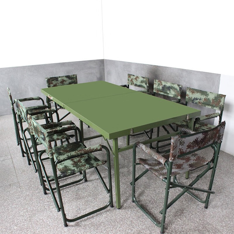 晟日晨辉 便携折叠桌椅套装 1m*2m对折手提会议钢桌帐篷消防指挥桌椅