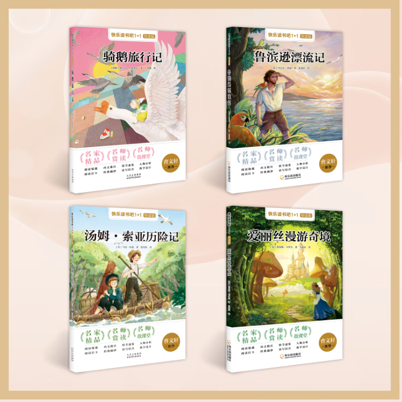 快乐读书吧1+1导读版 六年级下册4本套装 北京少年儿童出版社哈尔滨出版社