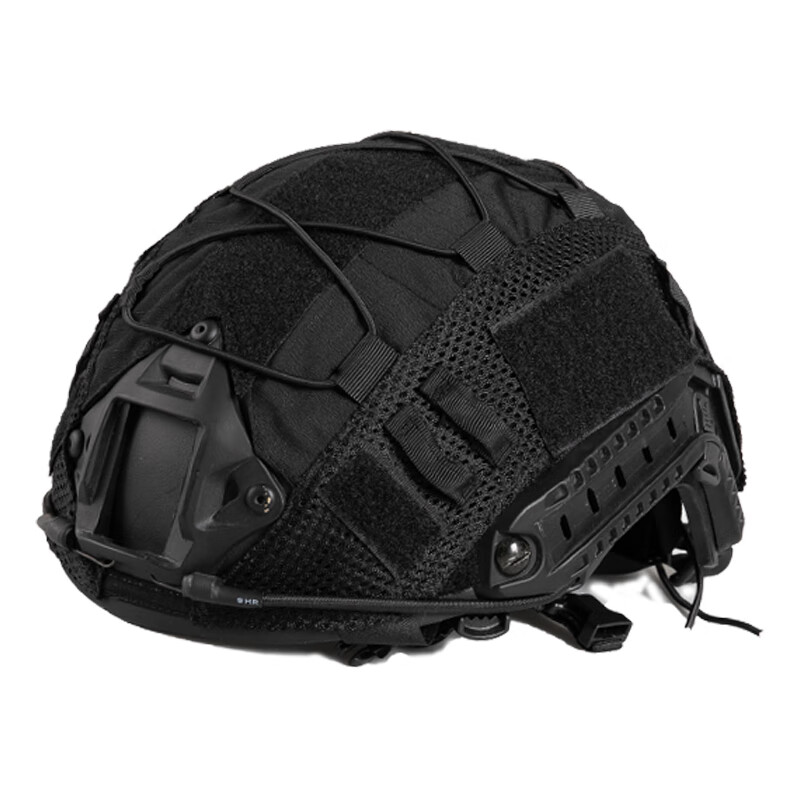 灵鹰FAST迷彩盔罩伪装帽套战术头盔改装配件CP魔蝎迷彩盔布罩 黑色CO17BLK