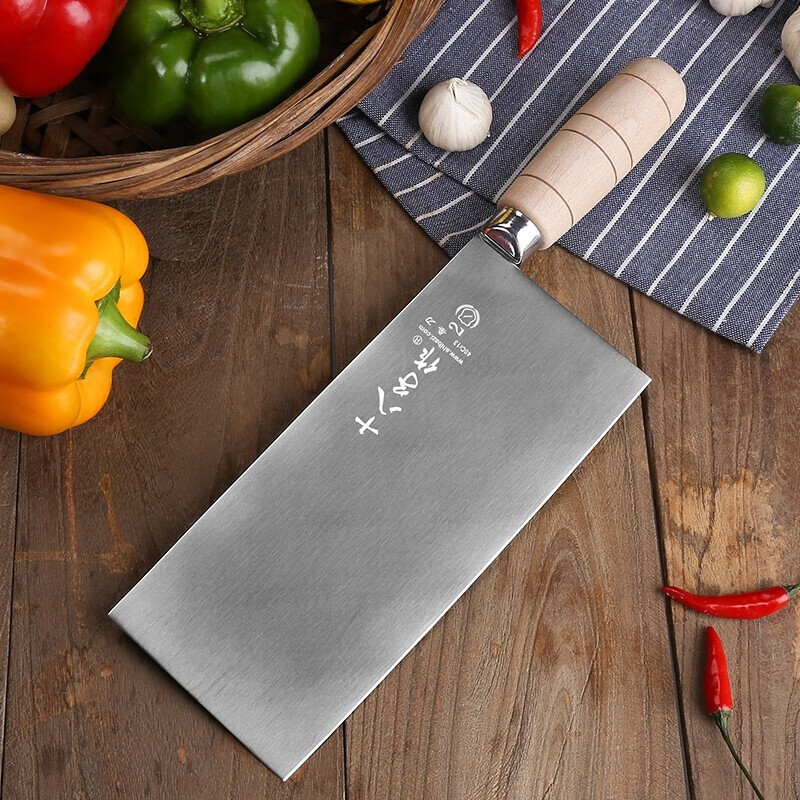 十八子作厨师刀桑刀厨片刀酒店用刀厨房不锈钢菜刀切片刀 小号桑刀s-d