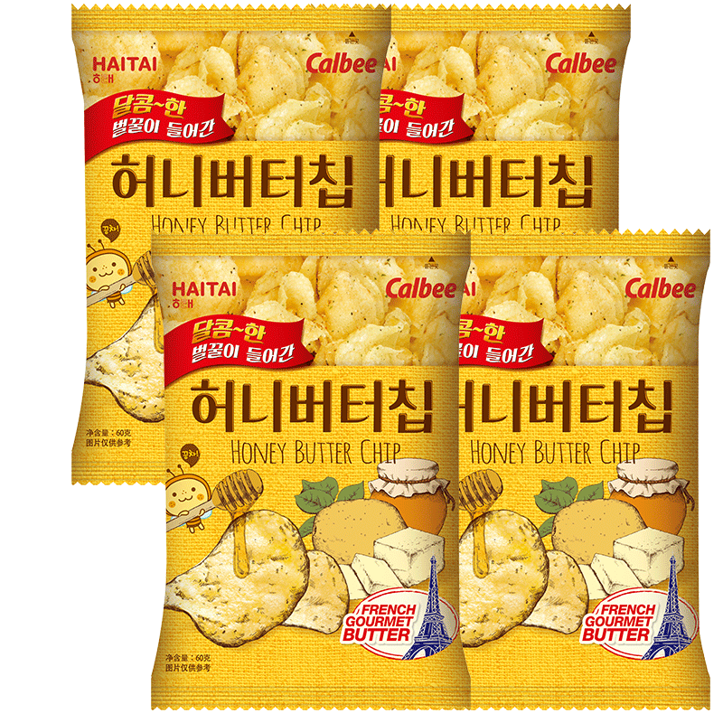 卡乐比(calbee) 韩国原装进口休闲零食蜂蜜黄油薯片卡乐比休闲食品 海