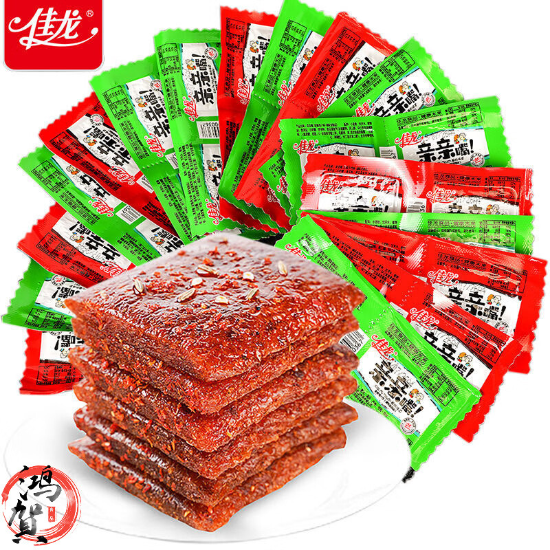 佳龙亲亲嘴辣条麻辣烧小零食儿时怀旧食品 红烧牛肉味50片