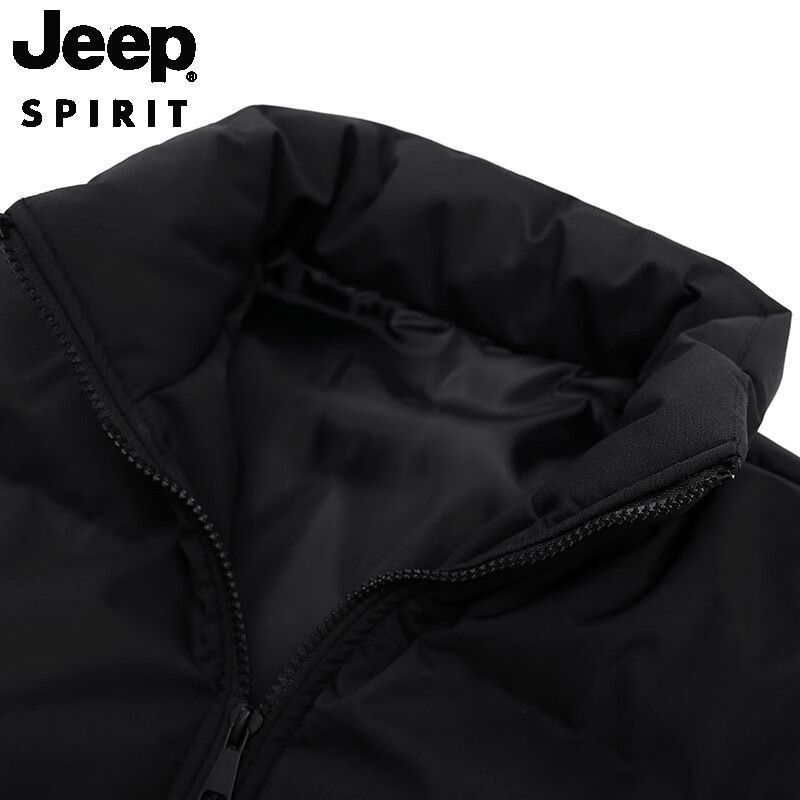 JEEP SPIRIT羽绒棉服男秋冬季2024新款洋气面包棉衣外套冬天加厚棉袄 黑色+面包服【宽松版型】 M 建议【80-100斤】