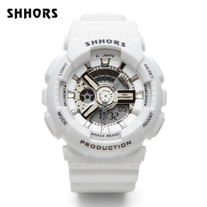 聖猴時（SHHORS）男学生防水夜光电子表青少年中小学生多功能运动表小版 白玫金810Y