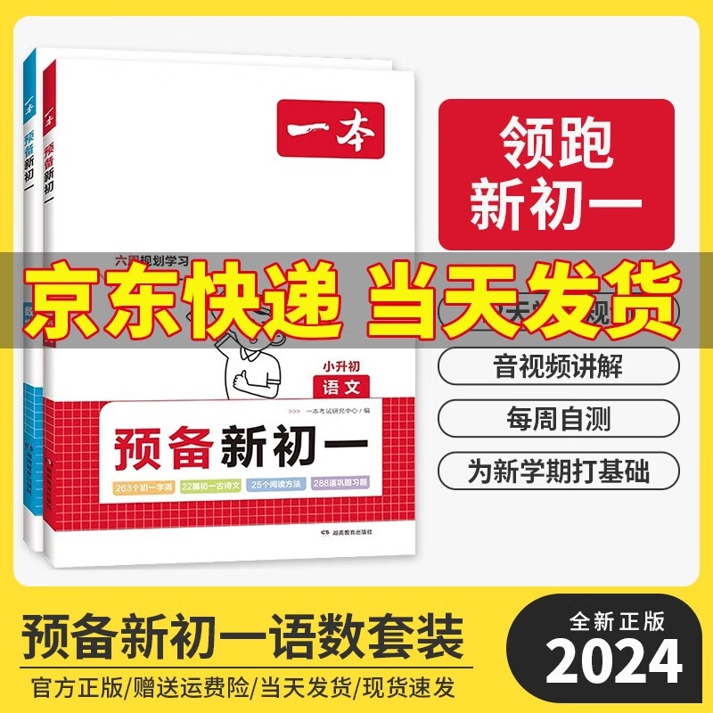 2024一本预备新初一小学升初中语文数学英语阅读方法技巧初中语数英基础知识大盘点语数英自测练习题配音视频讲解小升初衔接教辅书 语文+数学【2本】