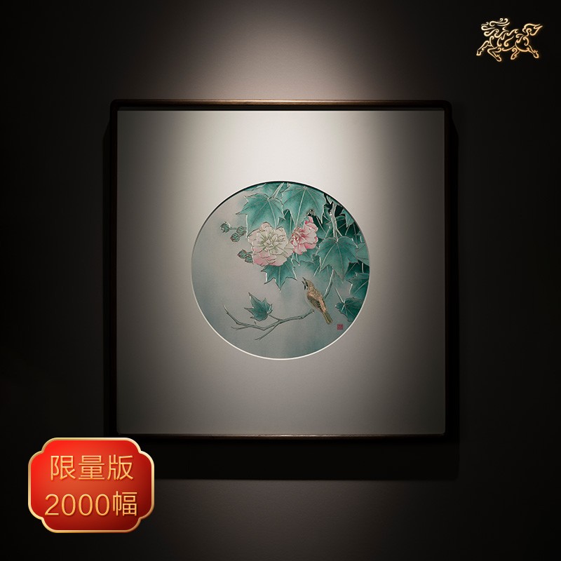 铜师傅 铜雕画牡丹花花下歌者铜画手工錾刻玄关画 背景画壁画 乔迁