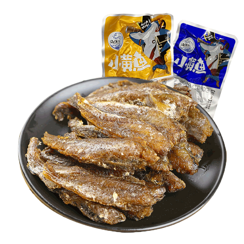 【浙江馆】舟山香酥小黄鱼1000g 小鱼仔香辣鱼零食特产小鱼干即食小鱼仔 原味500g【送】香辣味500g（实发1000g） 小黄鱼