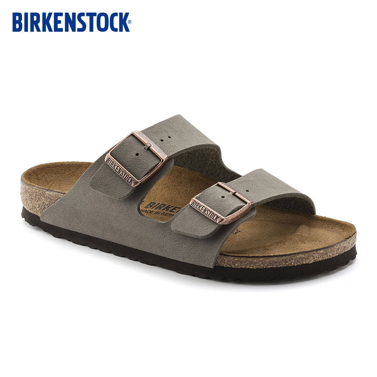 BIRKENSTOCK勃肯德国进口男女款经典舒适百搭软木Arizona双扣拖鞋 女款灰色 36