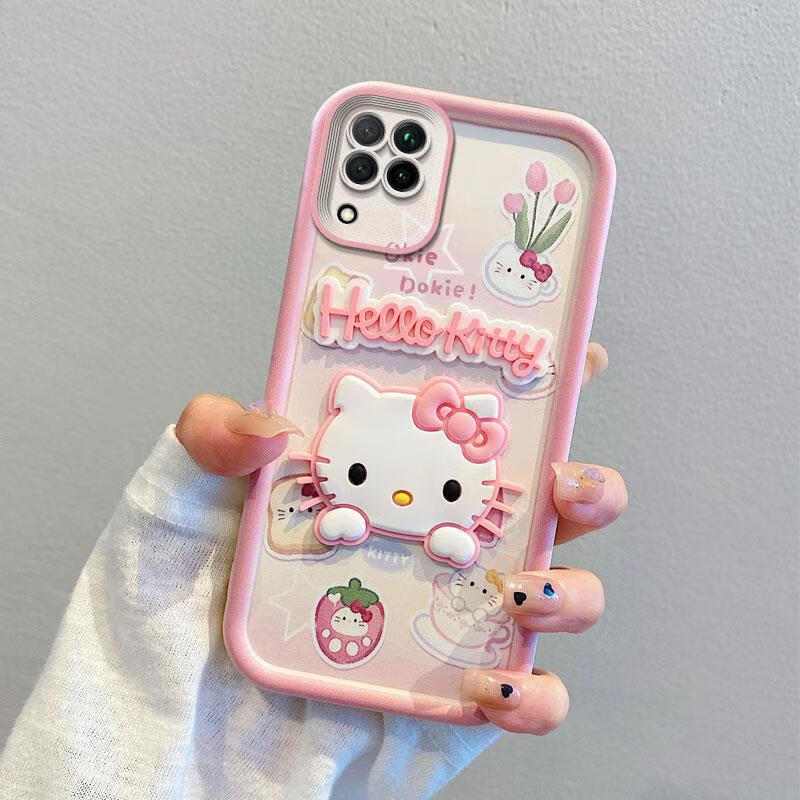 慕文适用三星A22 4G手机壳日韩少女SM-A225F搞怪凯蒂猫galaxy a24 4g保护套ins可爱女生samsung a24斜 立体郁金KT 三星Galaxy A22 4G