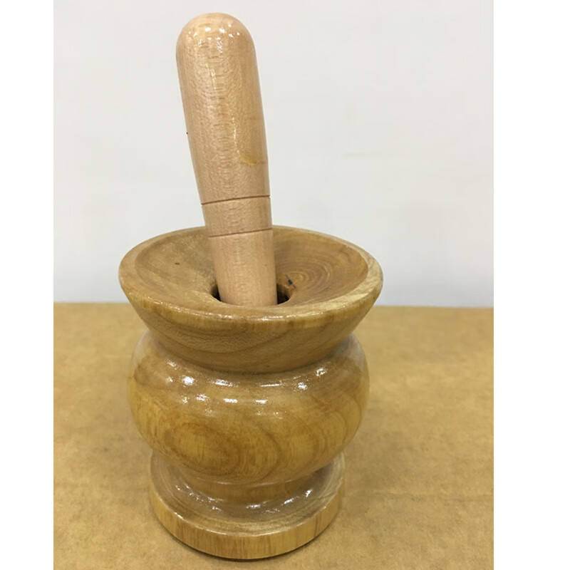 迦图鲮老式碾胡椒粉漆木质碾子胡椒面磨器传统中药碾磨器手动磨碎 漆