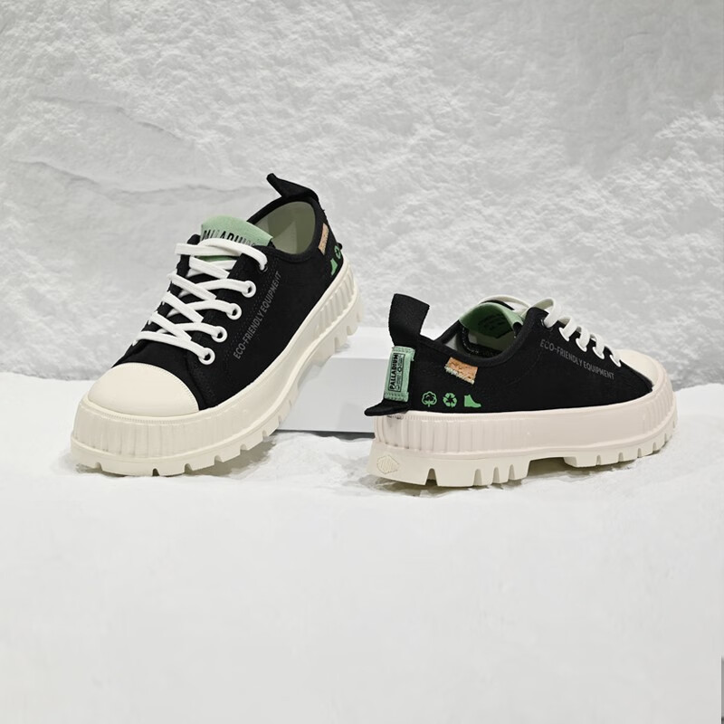 palladium帕拉丁月球鞋帆布鞋女同款中性复古增高鞋低帮女休闲鞋厚底