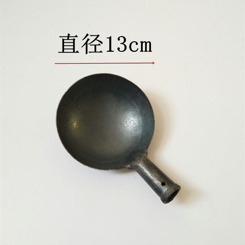 梦绾铁瓢铁勺加厚铁勺头饲料用勺工业用勺水瓢养殖用勺加长木柄铁勺头