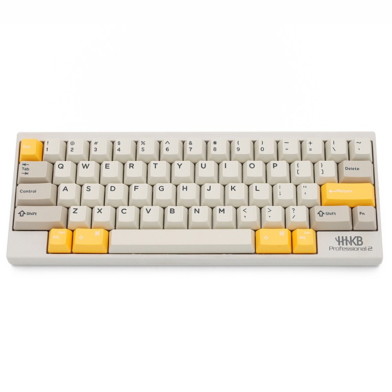 hhkb 定制静电容键盘专用双色abs 键帽 灰黄