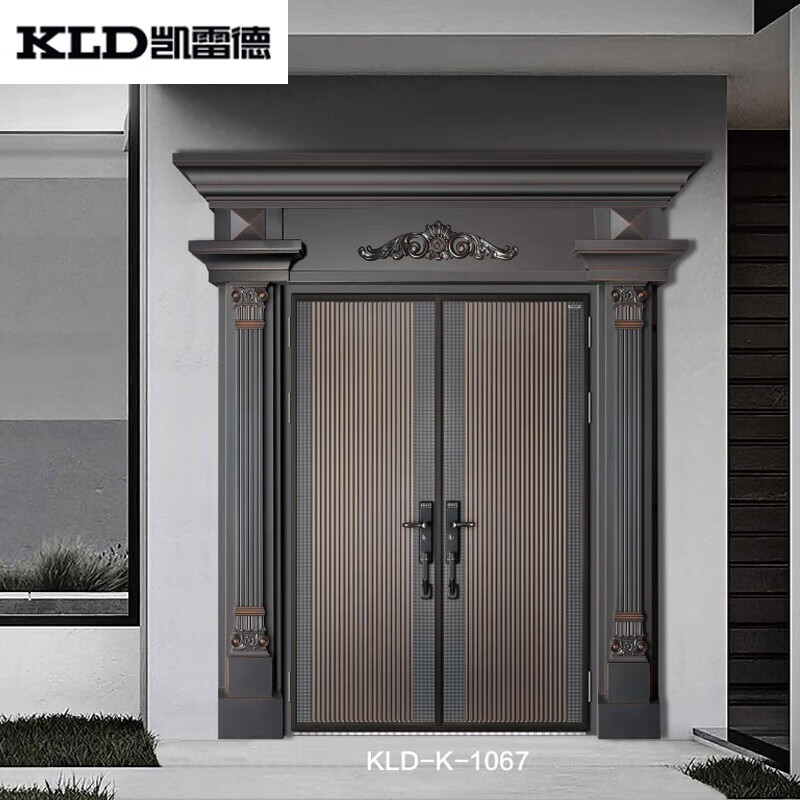 凯雷德门业(kld-k-1067 防火铝木装甲门)别墅安全防盗入户大门 每平方