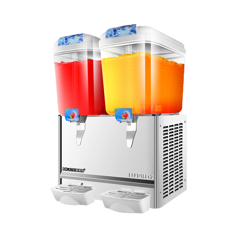 美莱特（MILATE） 自助果汁机商用饮料机冷热双温单缸双缸三缸全自动冷饮机 双缸单冷（喷淋款）