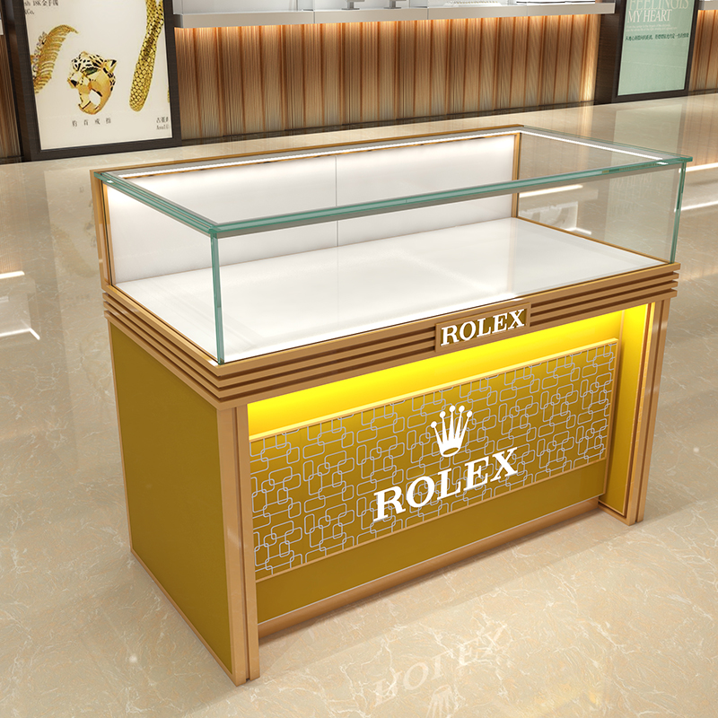 鸿钛2023商用珠宝柜台饰品展柜手表展柜透明玻璃货柜展示架产品陈列柜