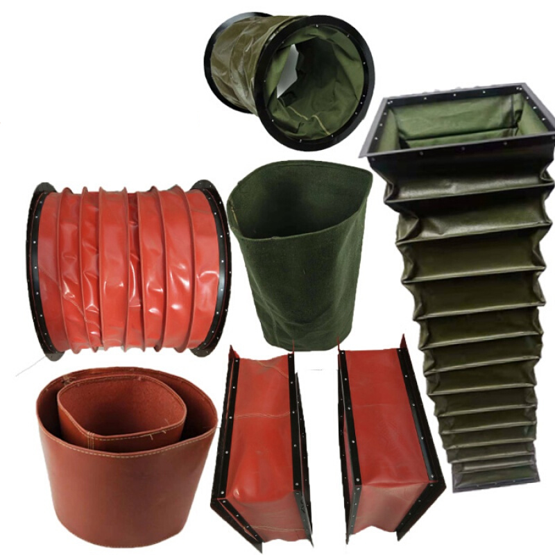 风机帆布软连接高温硅胶布水泥布袋风管伸缩风筒料口定制 筒料口定制