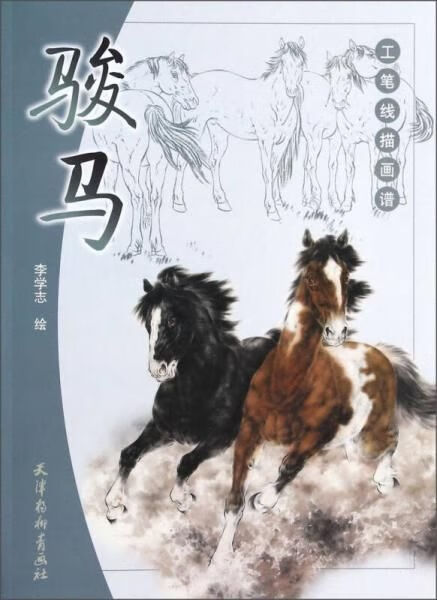 工笔线描画谱:骏马