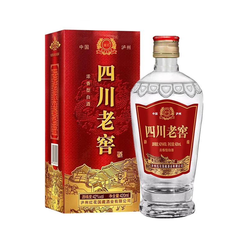 瀘泊四川老窖42度浓香型白酒420ml 1瓶