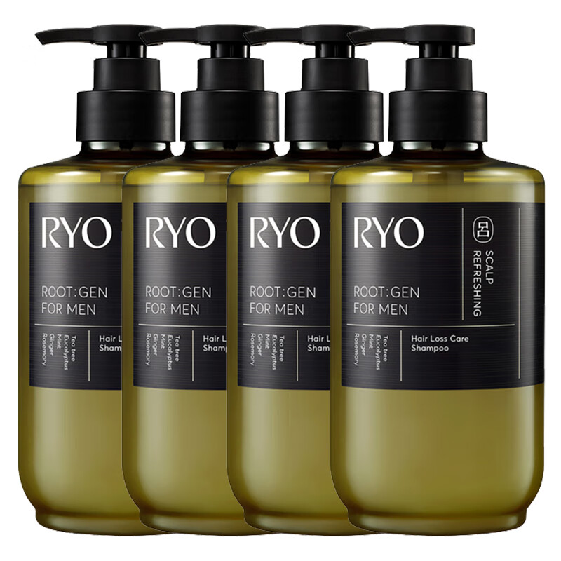 吕 ryo橄榄吕洗发水515ml*4男性洗发水  去屑滋养蓬松控油