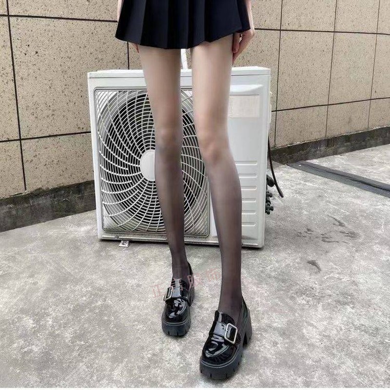 2022春夏新款渐变色丝袜小众黑灰色日系彩色超薄jk连裤袜 黑灰渐变【1