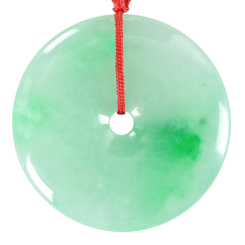 玉緣緬甸A貨翡翠平安扣玉吊墜冰糯種清新帶翠種好水足精美揚州玉器廠 LA21-62翡翠平安扣50000