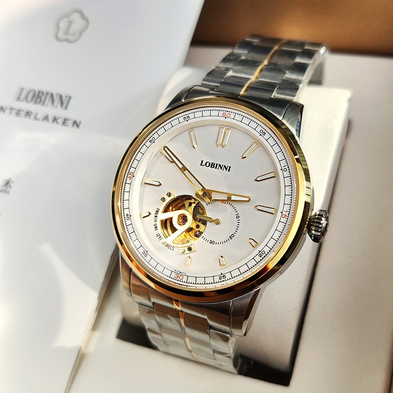 罗宾尼(lobinni)品牌手表男士镂空机械表男商务休闲全自动防水瑞士