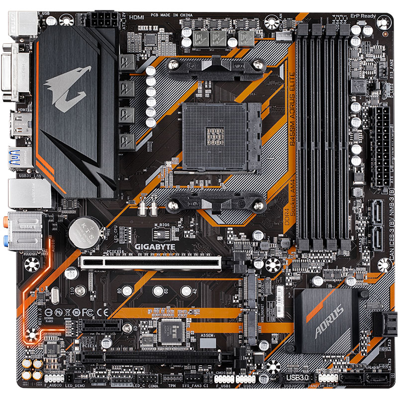 技嘉 小雕 B450M AORUS ELITE 主板 支持3060TI/3070/3600/3600X/3700X(AMD B450/Socket AM4)