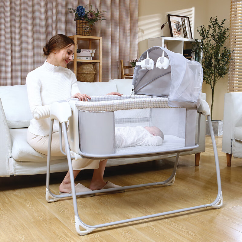 美斯特伦(mastela)婴儿双层摇床 新生儿折叠电动婴儿床 宝宝多功能