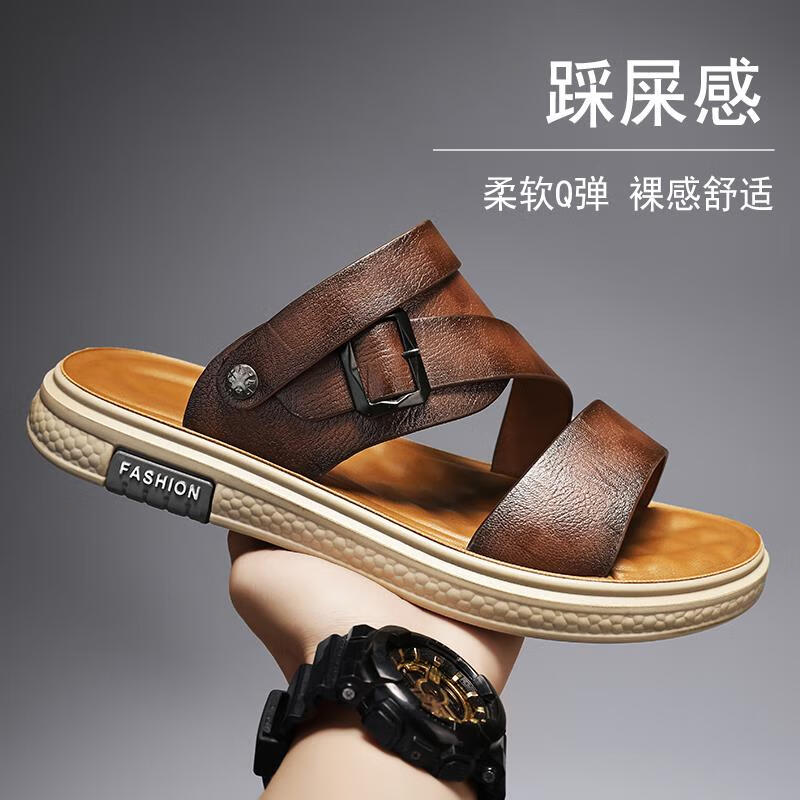 时暴凉鞋男款夏季外穿防滑软底爸爸拖鞋开车两用户外运动沙滩凉拖